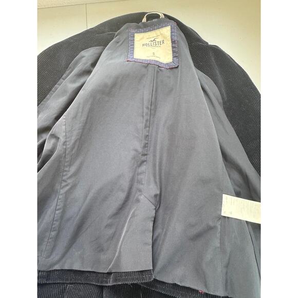 Hollister Blazer Womens Small Blue Corduroy Two Button Logo Lined Jacket - Picture 8 of 12